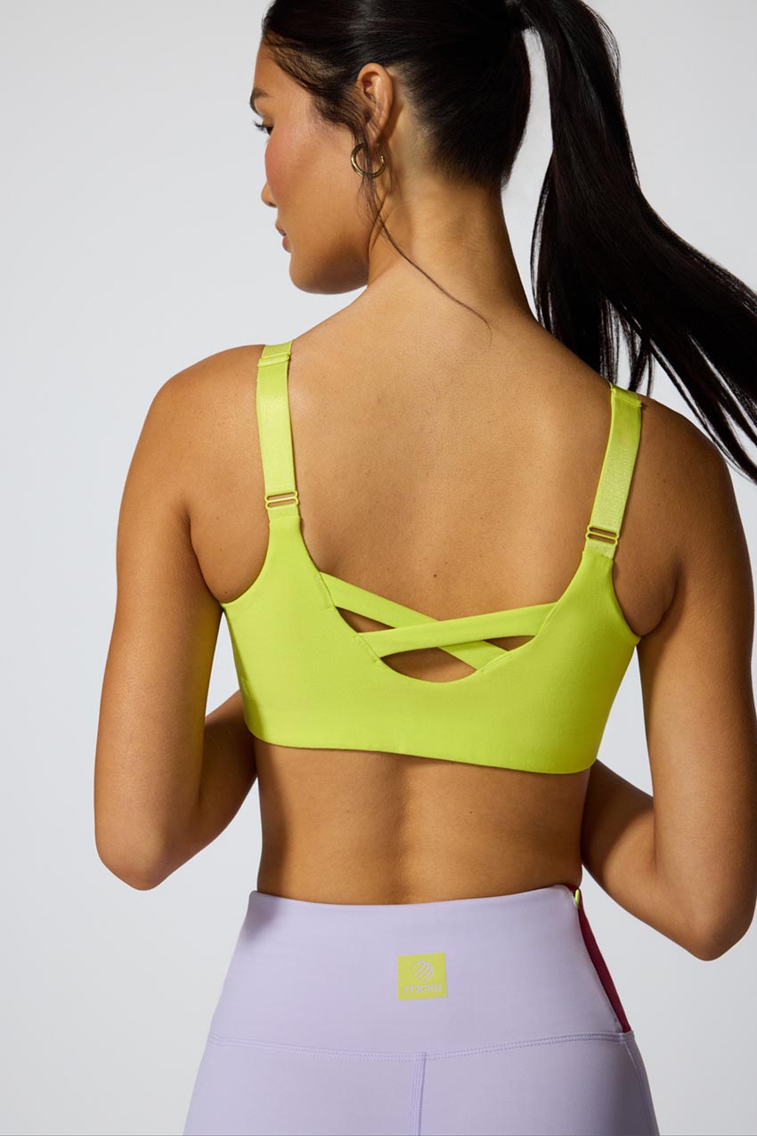 MPG Sport Explore Recycled Polyester Adjustable Medium Support Bra Peached  in Evening Primrose