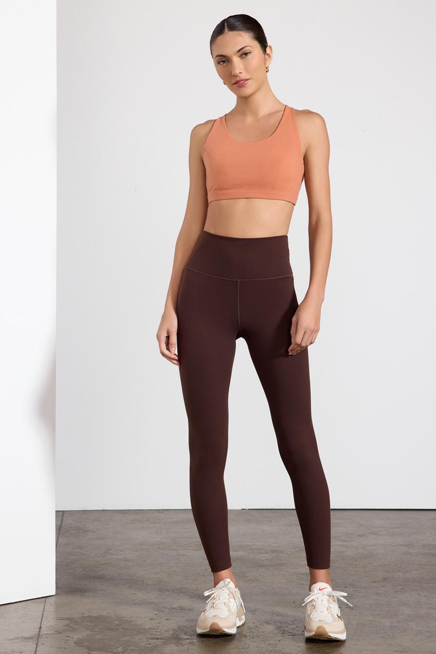 MPG Sport Velocity High-Waisted Legging 26"  in Chocolate Brown